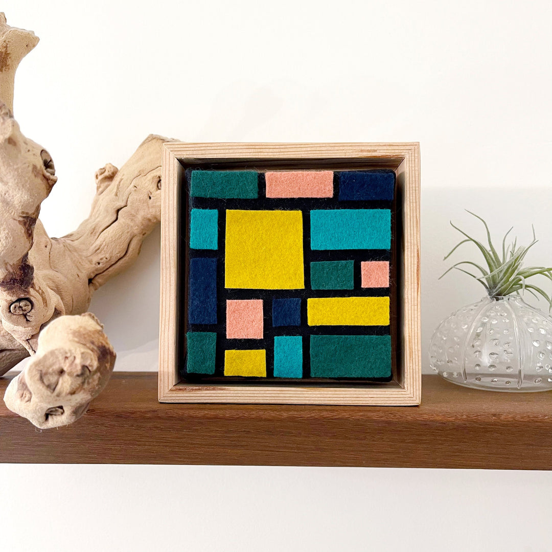Craftermoon - Felt Mini Mondrian Framed Modern Art