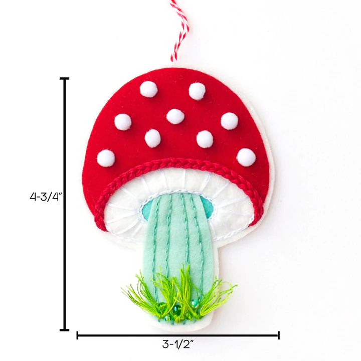 Craftermoon - Red Cutie Mushroom Wool Felt Ornament Kit 3
