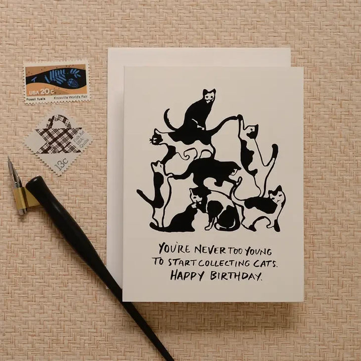 Craftermoon - Cat Tower Birthday Greeting Card 2
