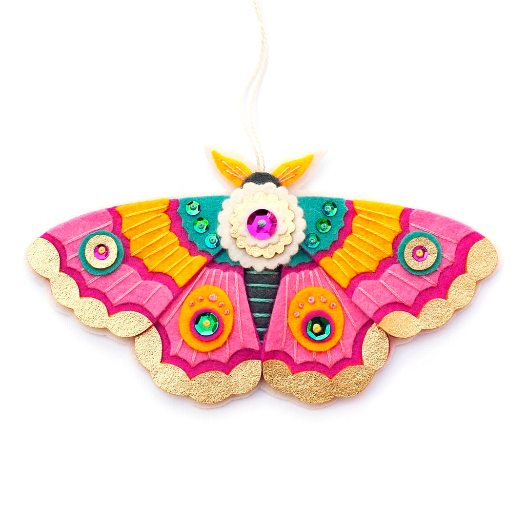 Craftermoon - Pink Perfection Wool Felt Moth Ornament Kit