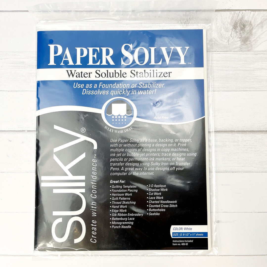Craftermoon - Sulky Paper Solvy Water-Soluble Stabilizer 12 sheets/Pkg