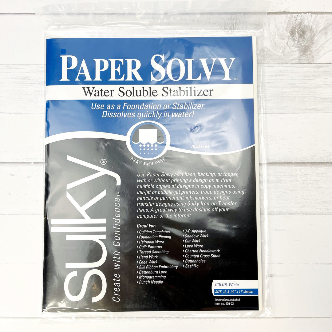 Craftermoon - Sulky Paper Solvy Water-Soluble Stabilizer 12 sheets/Pkg
