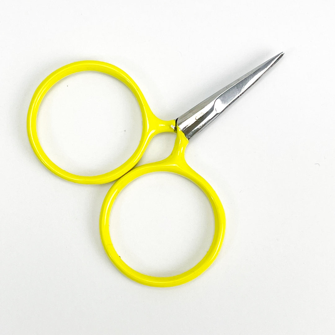 Craftermoon - Black Round Modern Embroidery Scissors Beckham Circular Handles Pink Yellow 7