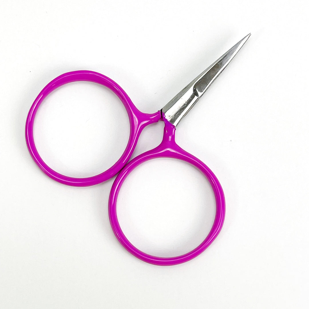 Craftermoon - Black Round Modern Embroidery Scissors Beckham Circular Handles Pink Yellow 6