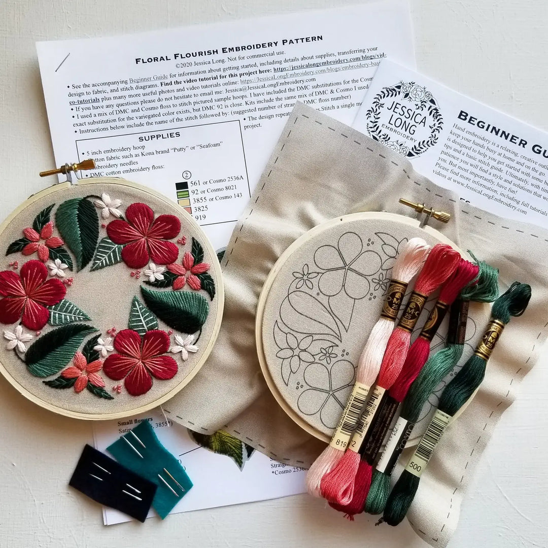 Craftermoon - Floral Flourish Beginner Embroidery Kit 6