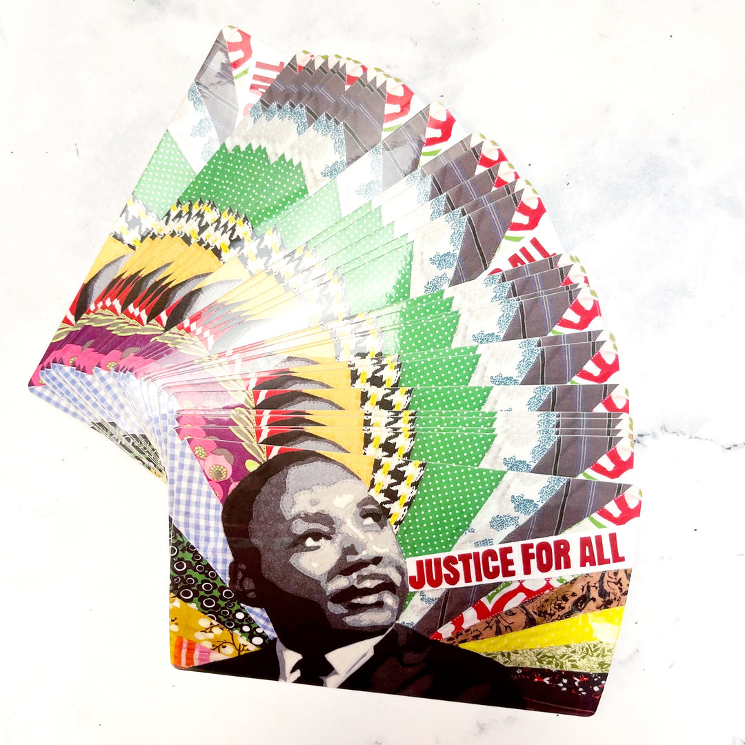 MLK Decal, Martin Luther King Jr, Vinyl Sticker,  Justice For All, Racial Equality, Free Shipping, Rounded Rectangle, Glossy stickers laptop