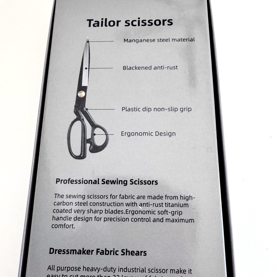 Black Professional Heavy Duty Tailor Scissors High Carbon Steel Dressmaker Sewing Fabric Shears