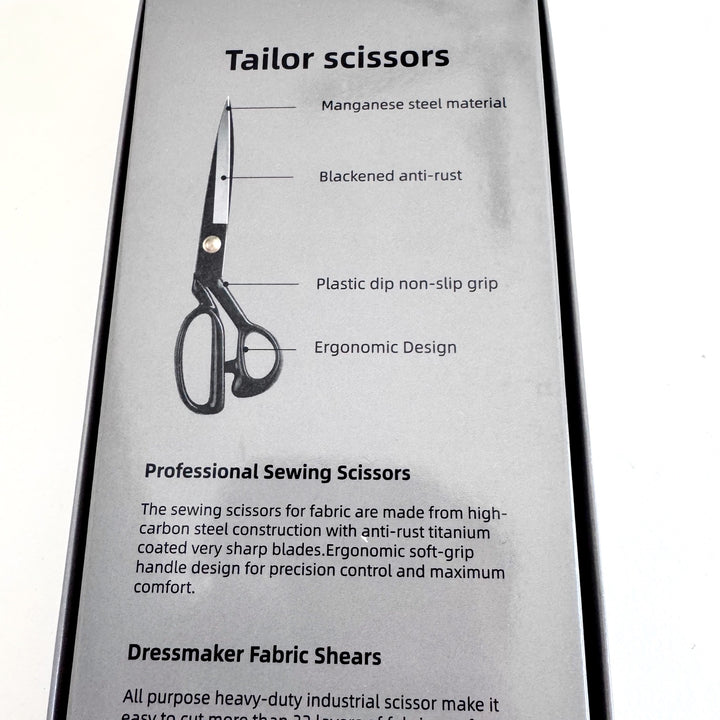 Black Professional Heavy Duty Tailor Scissors High Carbon Steel Dressmaker Sewing Fabric Shears