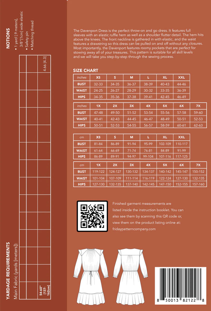 Davenport Dress Printed Sewing Pattern