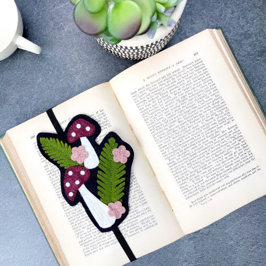 Craftermoon - Mushroom Bookmark Felt Handmade Planner Bookmark Gift for Book Lovers Book Club 6