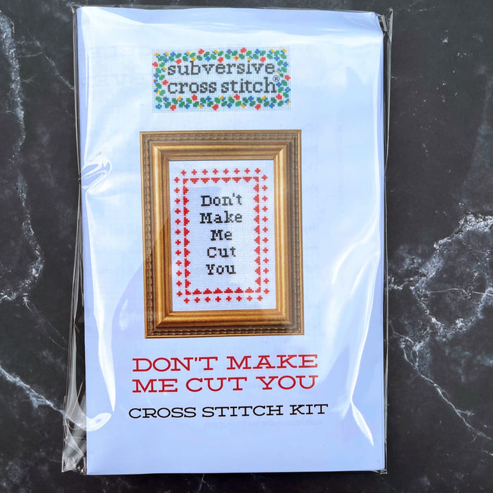 Craftermoon - Don't Make Me Cut You Cross Stitch Kit 2
