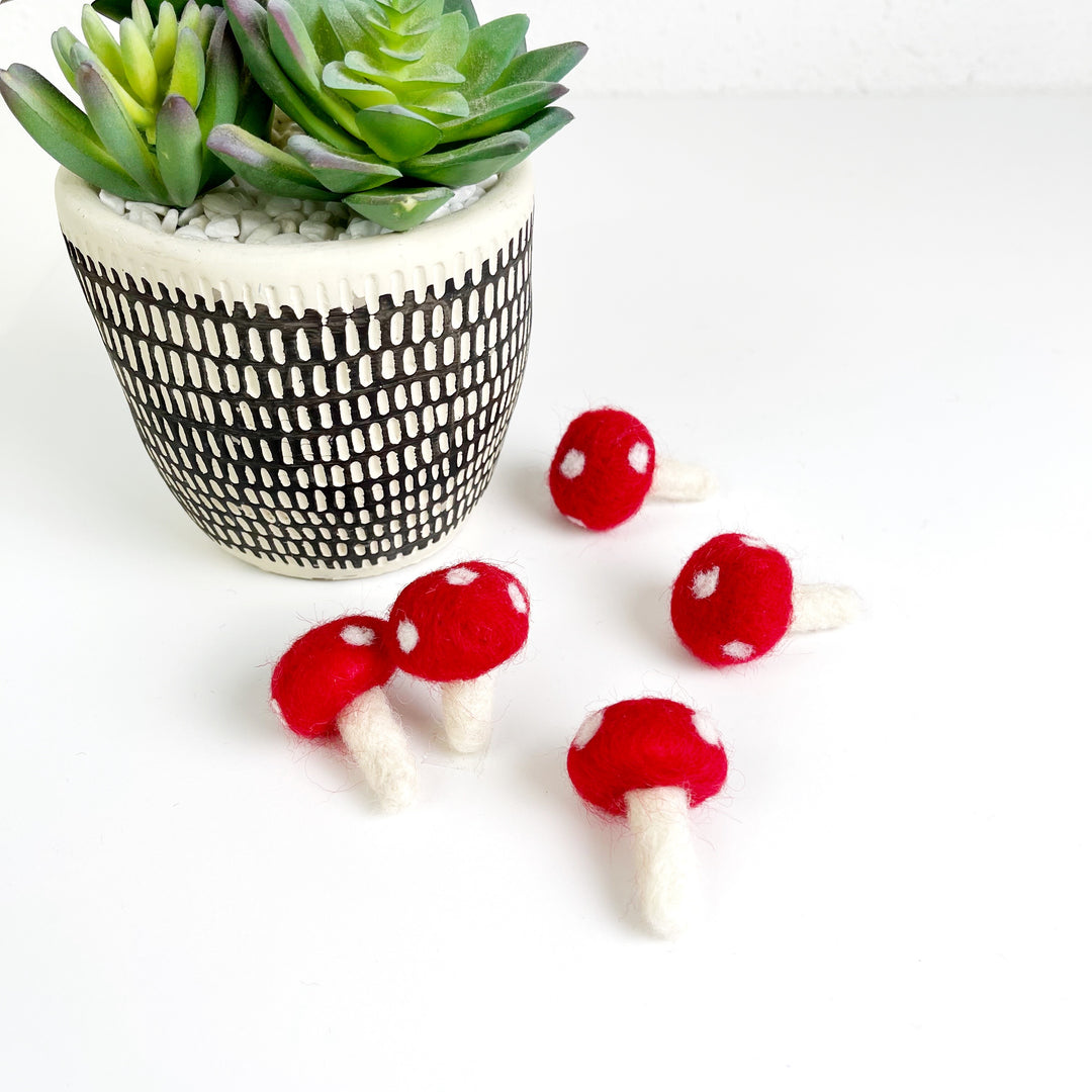 Craftermoon - Red Felted Mushrooms 4