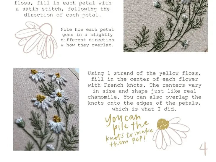 Craftermoon - Roman Chamomile Embroidery Kit 3