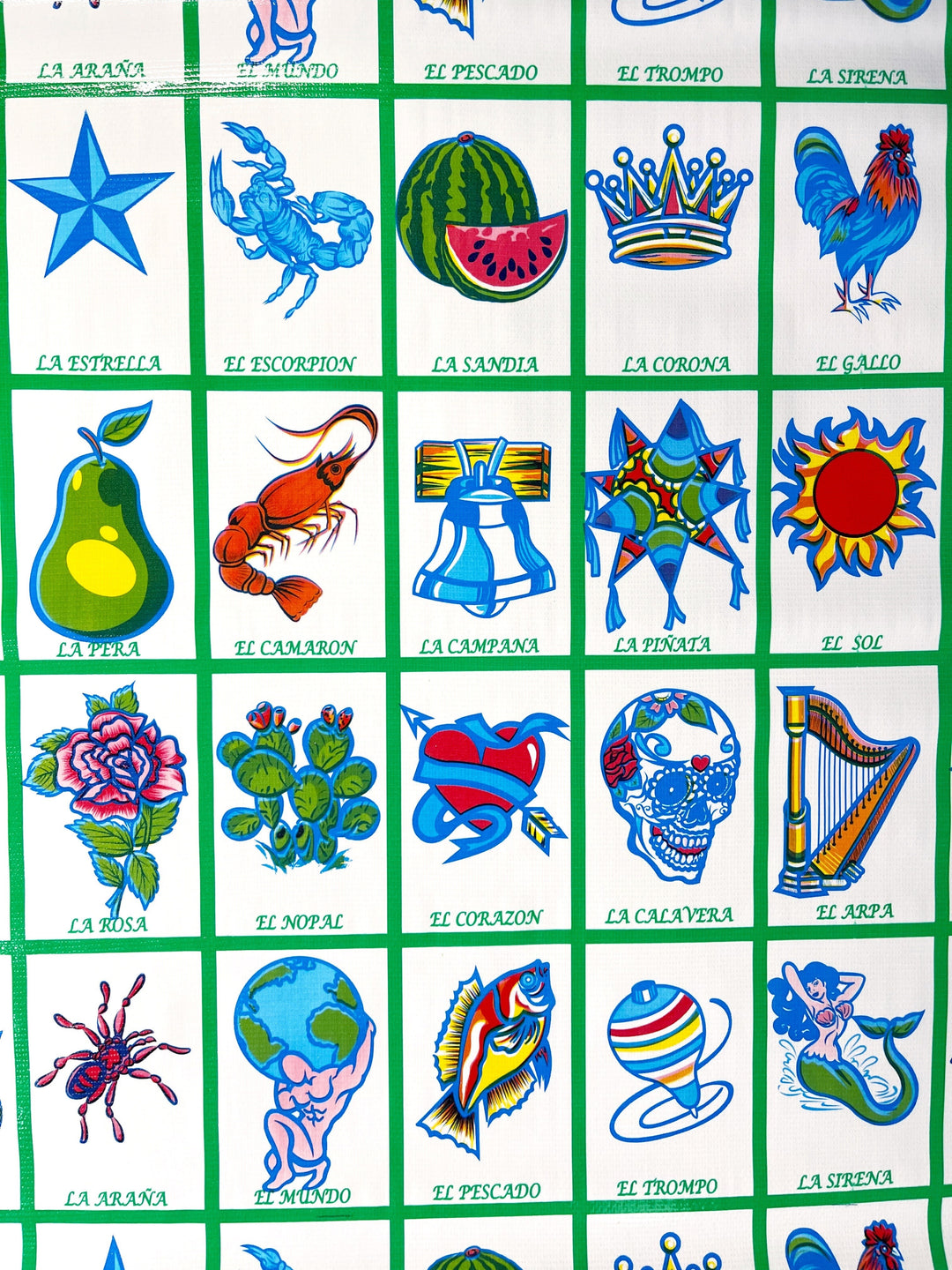 loteria-oilcloth-fabric-in-green-by-the-yard-craftermoon for Printable Loteria Cards Pdf Free Loteria Oilcloth Fabric in Green by the Yard – Craftermoon for Printable Loteria Cards Pdf Free