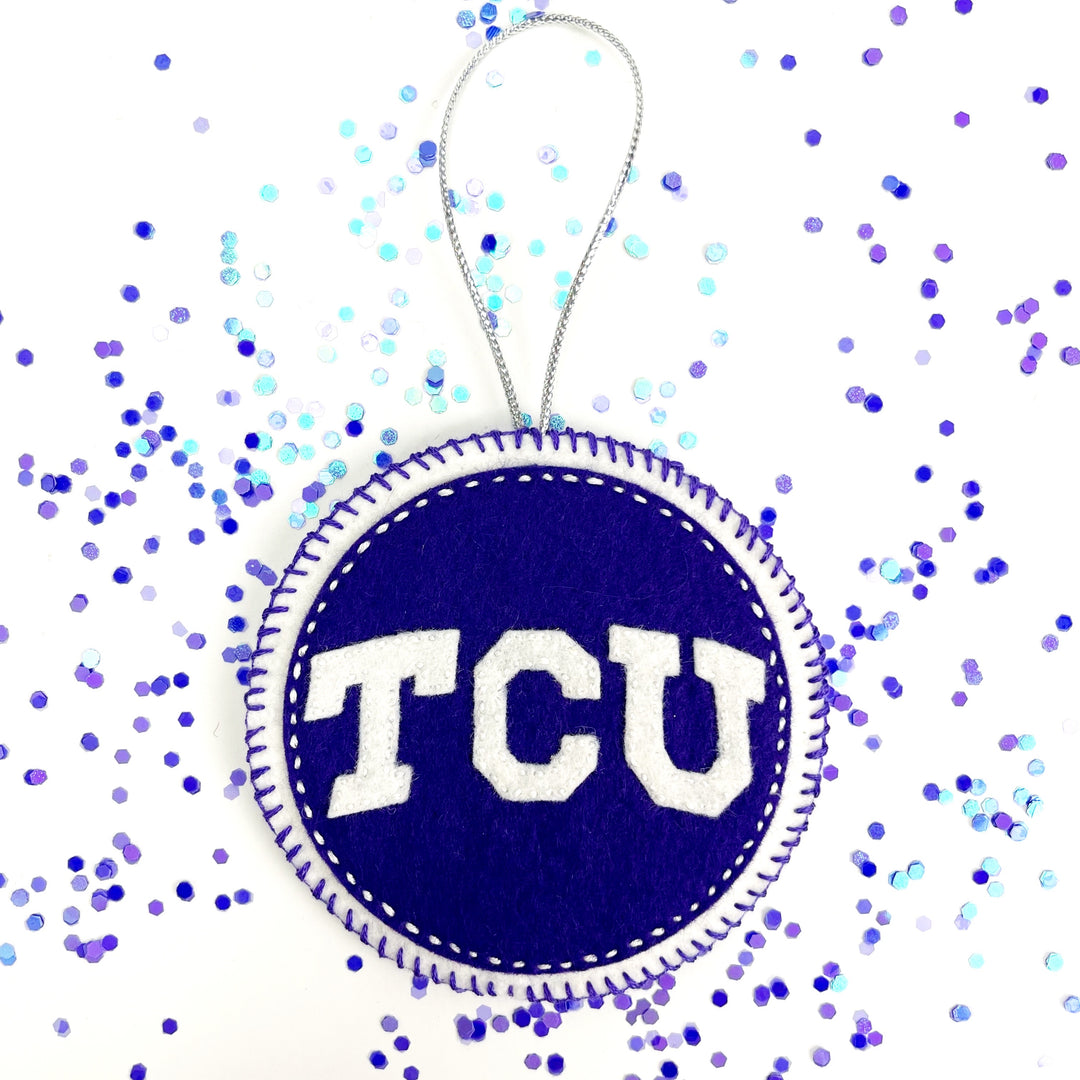 Craftermoon - TCU inspired Handmade Wool Felt Christmas Ornament Holiday 4