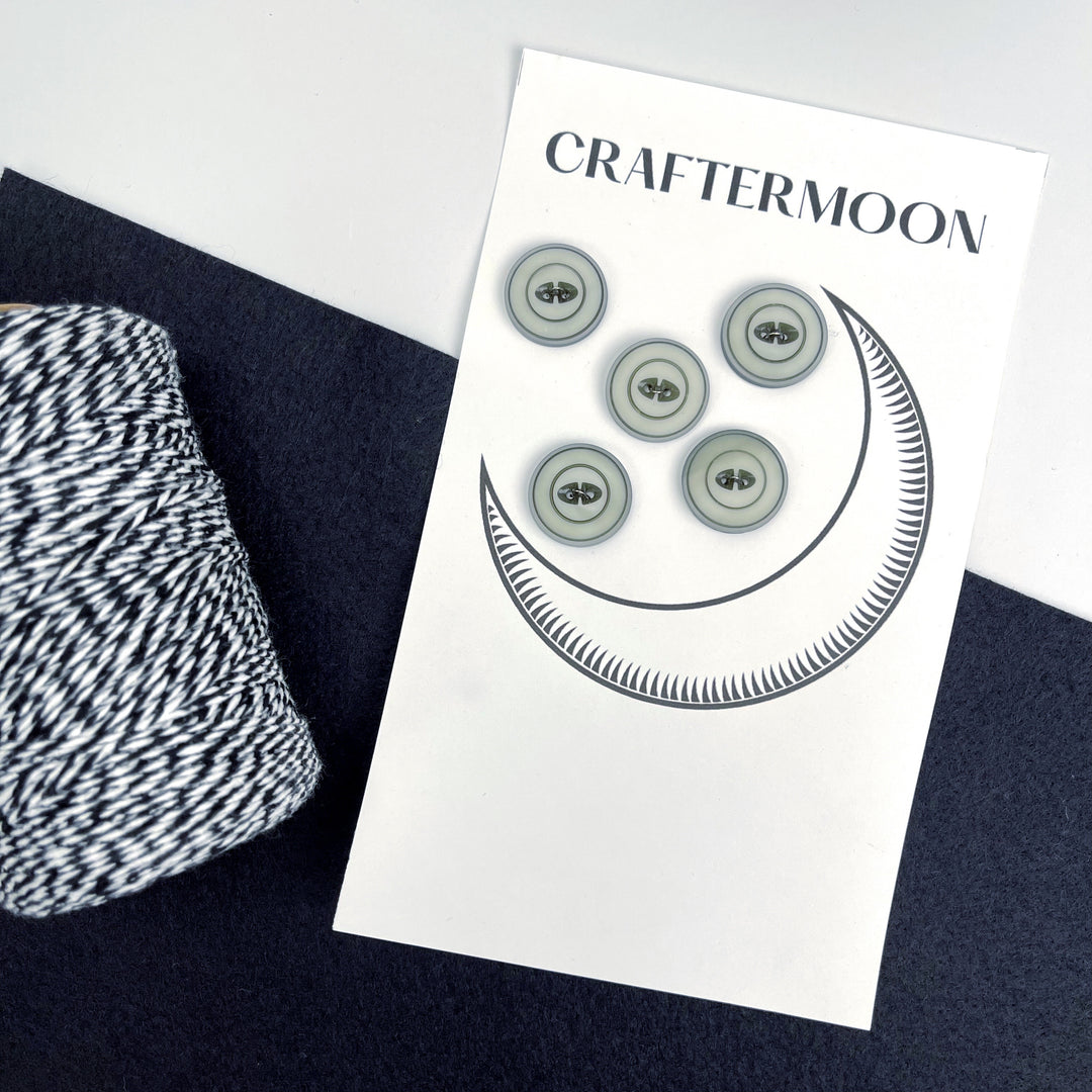 Craftermoon - Vintage Gray Buttons Set of 5 4