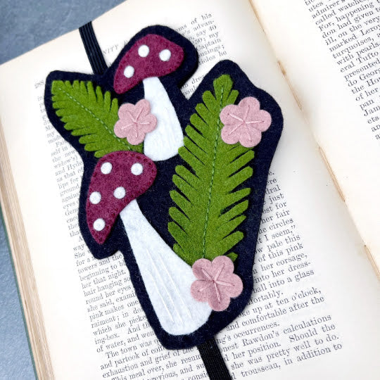 Craftermoon - Mushroom Bookmark Felt Handmade Planner Bookmark Gift for Book Lovers Book Club 4