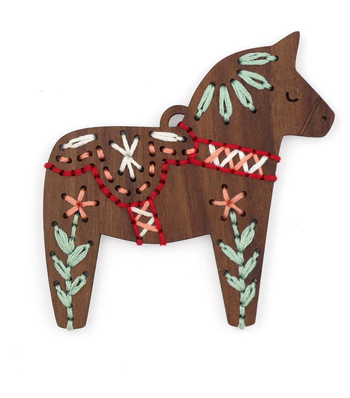 Craftermoon - Dala Horse - DIY Stitched Ornament Kit 