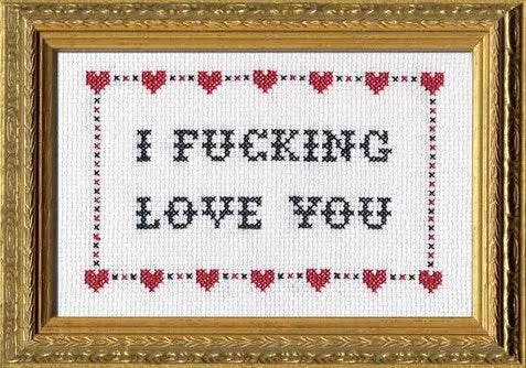 Craftermoon - I F*cking Love You Cross Stitch Kit