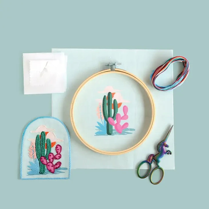 Craftermoon - DIY Kit: Cactus Embroidery Patch Kit 4