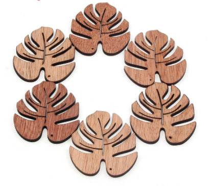 Craftermoon - Wooden Monstera Leaf Decor - pack of 5 2