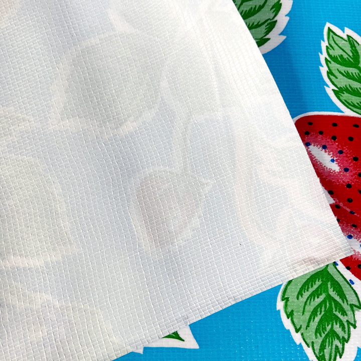 Craftermoon - Forever Strawberry Oilcloth Fabric in Light Blue by the Yard 5