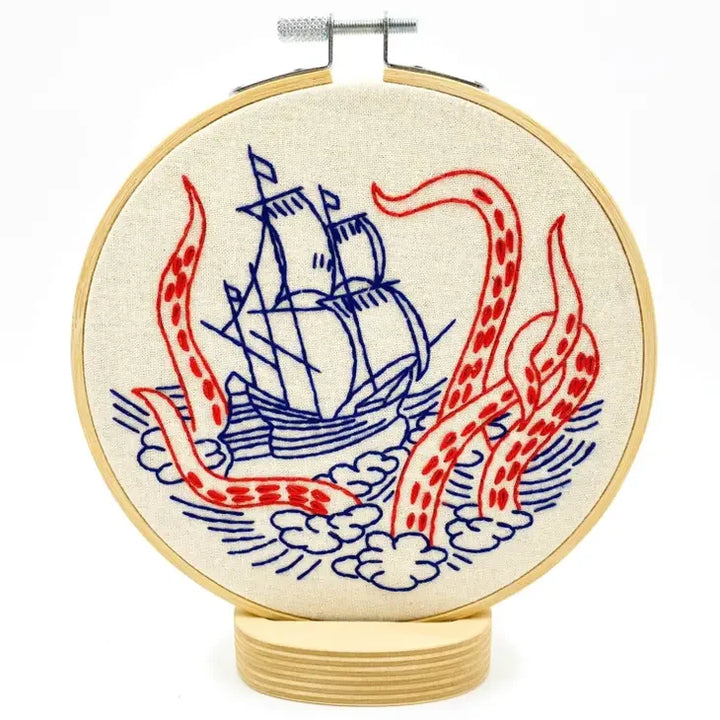 Craftermoon - Kraken and Ship Complete Embroidery Kit 4