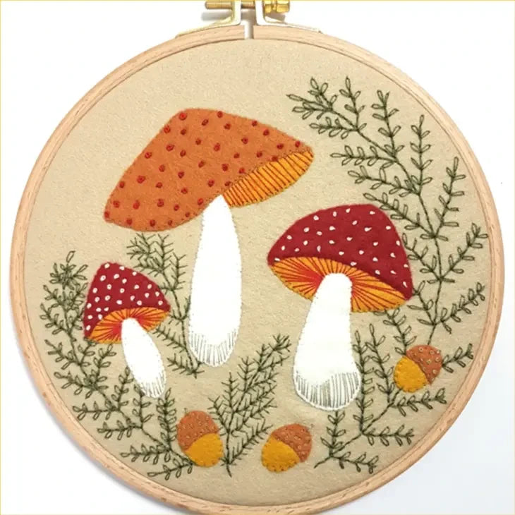 Craftermoon - Toadstool Appliqué Hoop Craft Kit