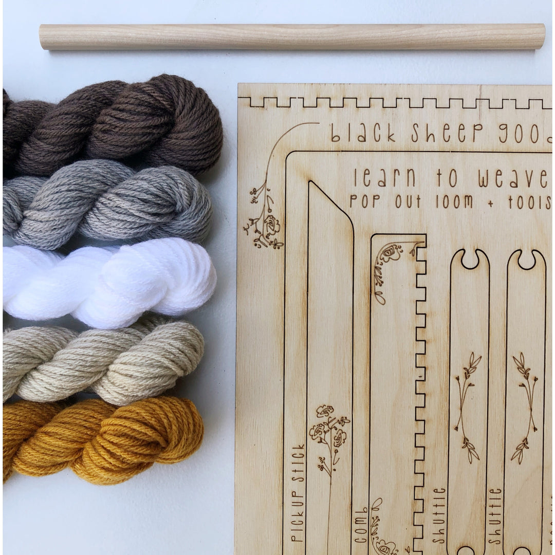 Craftermoon - DIY Tapestry Weaving Kit - Honey, with Yarn