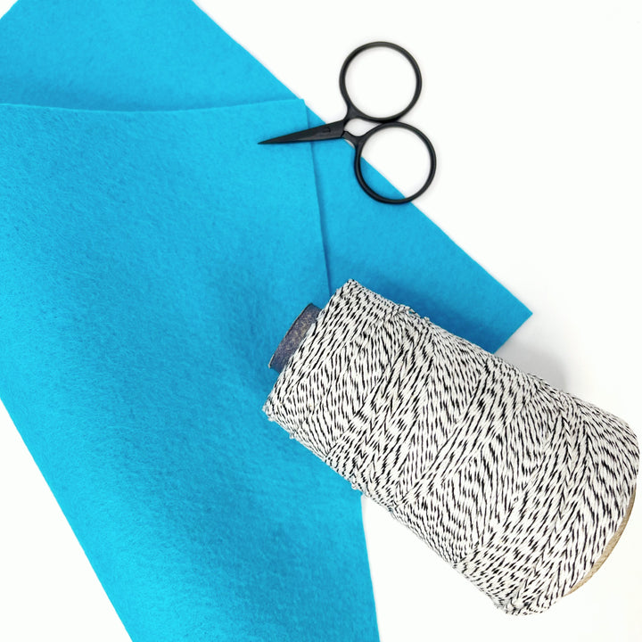 Craftermoon - Cerulean Blue Wool Blend Felt 2