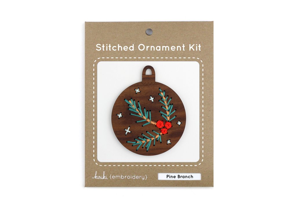 Craftermoon - Pine Branch - DIY Stitched Ornament Kit 2