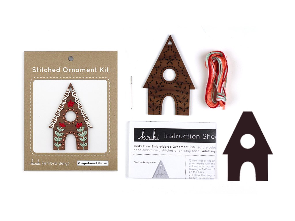 Craftermoon - Gingerbread House - DIY Stitched Ornament Kit 4