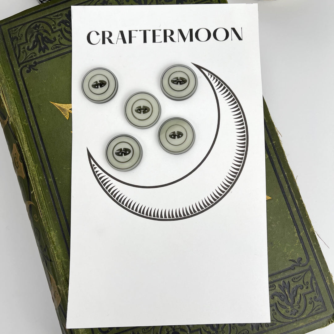 Craftermoon - Vintage Gray Buttons Set of 5 2