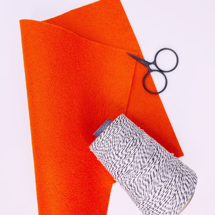 Craftermoon - Jack-o-Lantern Orange Wool Blend Felt 2
