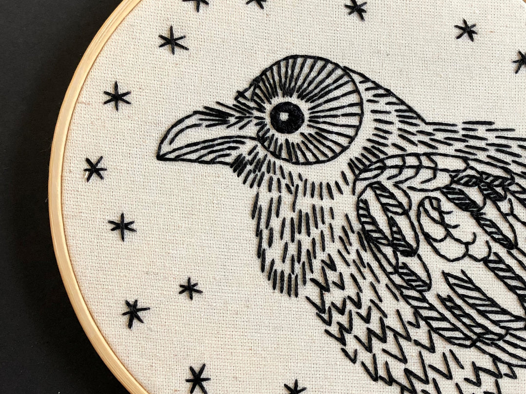 Craftermoon - Raven - Nevermore Complete Embroidery Kit 6