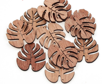 Craftermoon - Wooden Monstera Leaf Decor - pack of 5