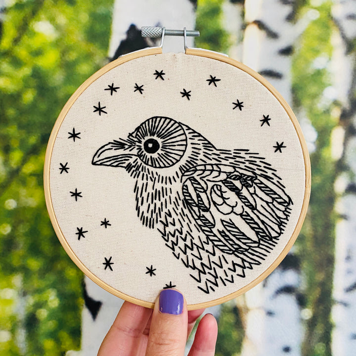 Craftermoon - Raven - Nevermore Complete Embroidery Kit