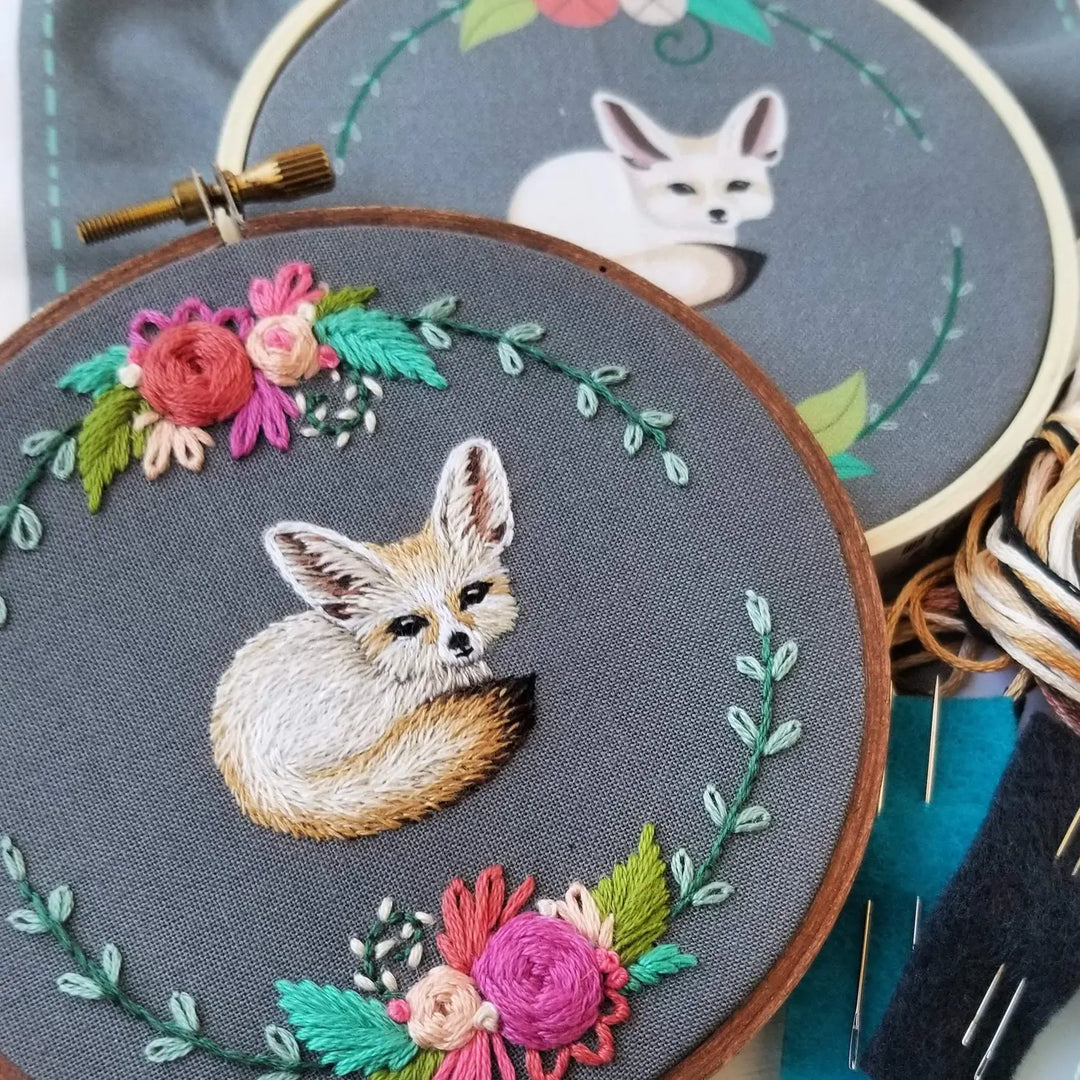 Craftermoon - Fennec Fox Embroidery Kit 7