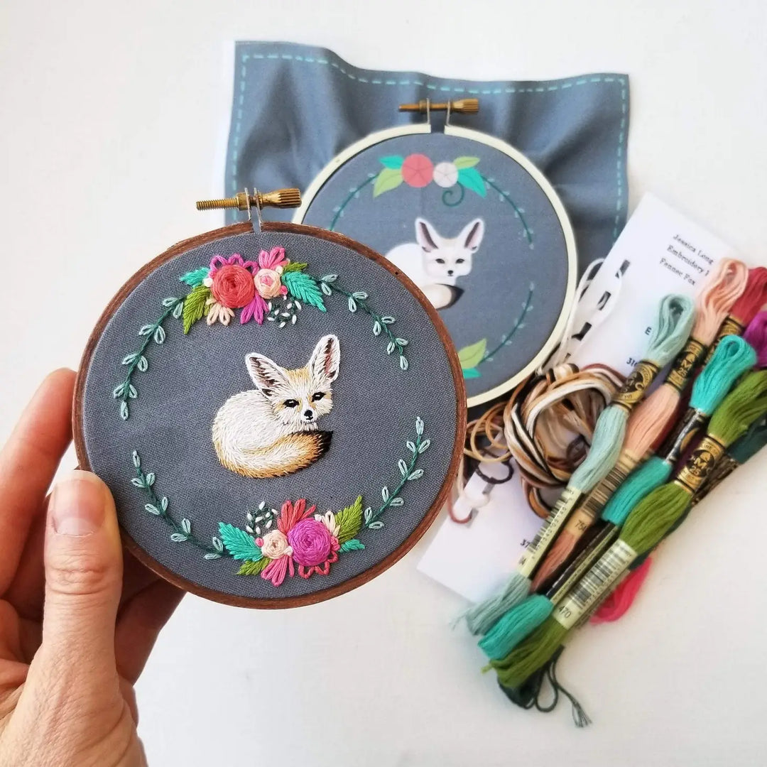 Craftermoon - Fennec Fox Embroidery Kit 6