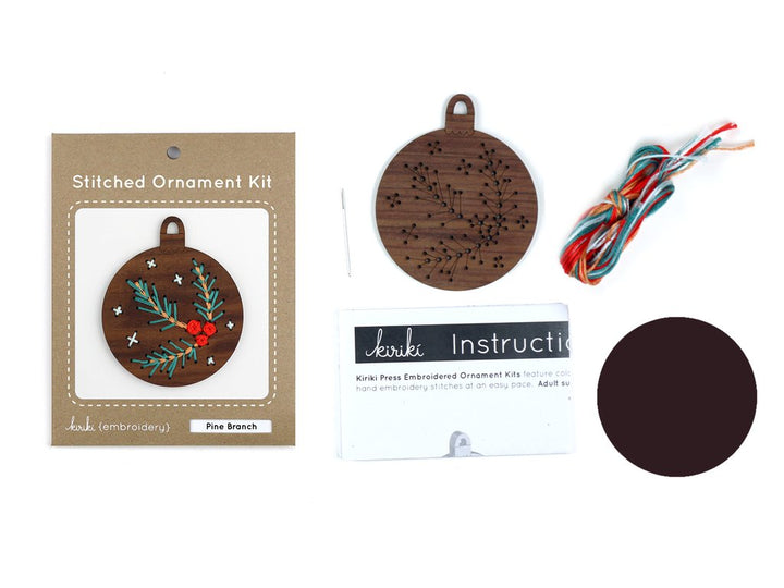 Craftermoon - Pine Branch - DIY Stitched Ornament Kit 4