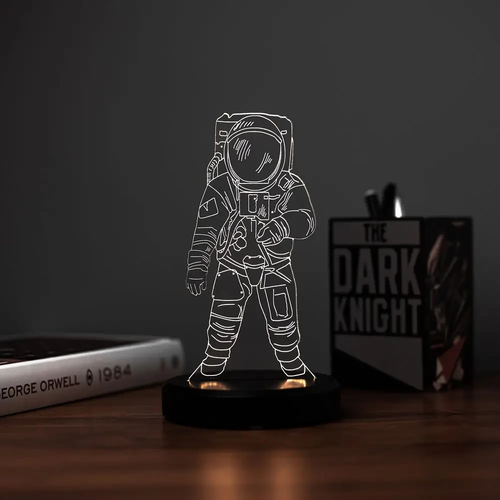 Craftermoon - Astronaut Table Lamp with Black Base