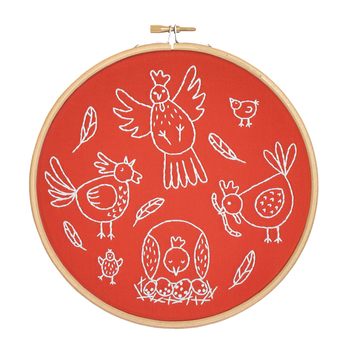 Craftermoon - Charming Chickens Embroidery Kit 3