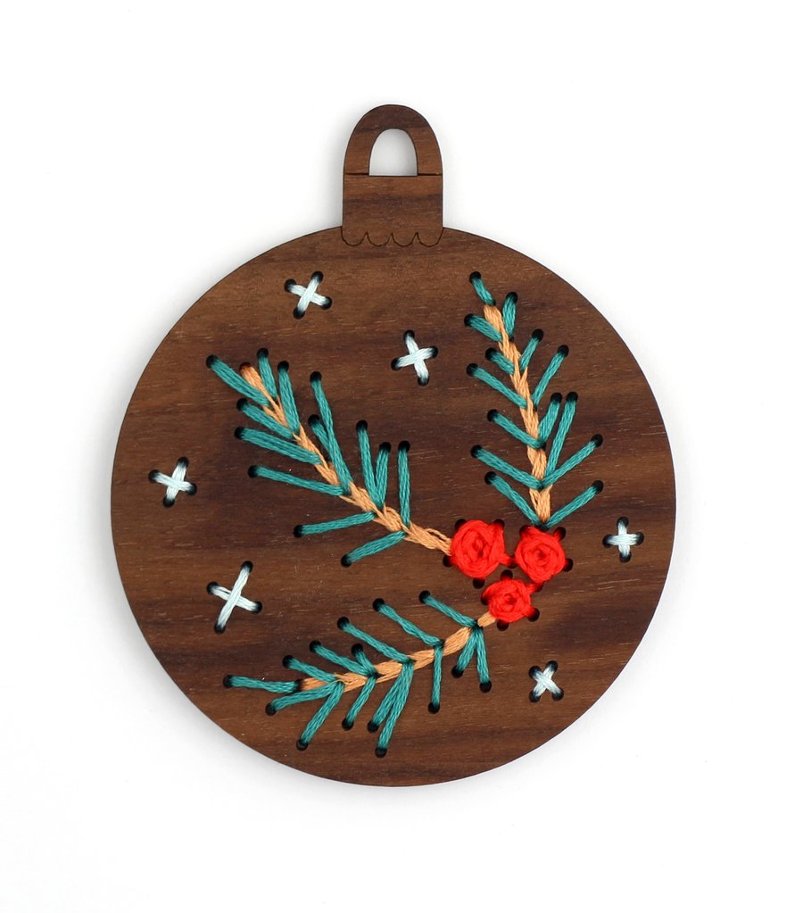 Craftermoon - Pine Branch - DIY Stitched Ornament Kit