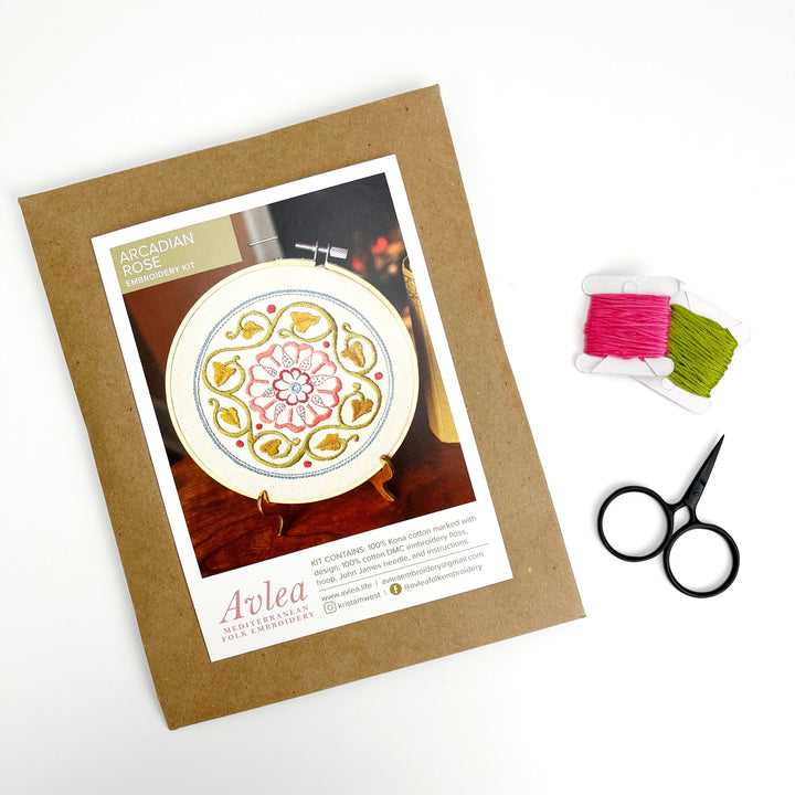 Craftermoon - Arcadian Rose Hoop Kit By Avlea Folk Embroidery