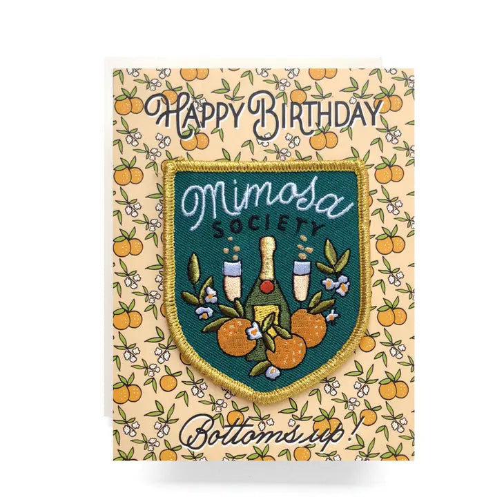 Craftermoon - Mimosa Society Patch Birthday Card