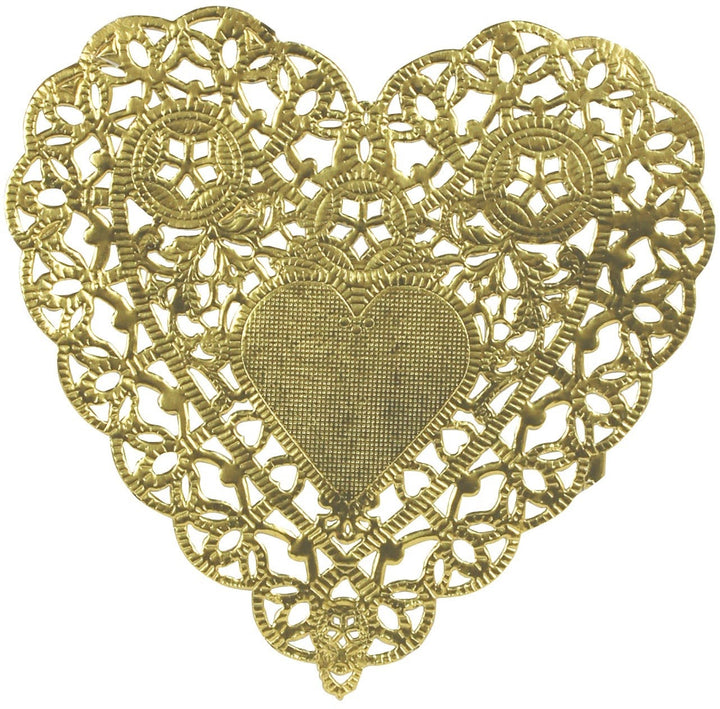 Craftermoon - Hygloss Heart Shaped Doilies 6" 12/Pkg Gold